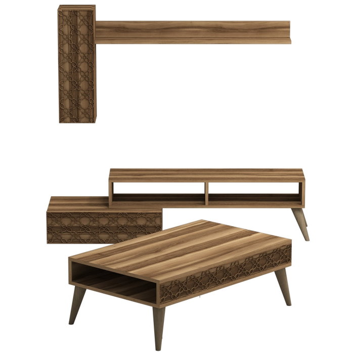 Hanah Home Conjunto de Muebles de Salón Planet - Nogal Hanah Home Conjunto de Muebles de Salón Planet - Nogal